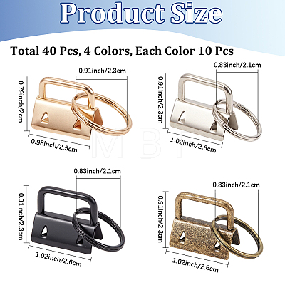 40Pcs 4 Colors Iron Ribbon Ends FIND-CN0002-57-1