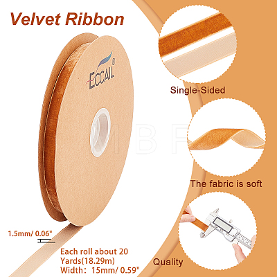 Single Face Velvet Ribbons OCOR-WH0080-14E-01-1