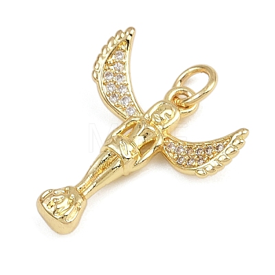 Brass Micro Pave Cubic Zirconia Pendants KK-Z123-24G-02-1