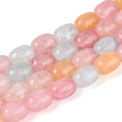Baking Paint Crackle Glass Beads Strands DGLA-N019-01A-02-1