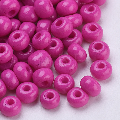 Baking Paint Glass Seed Beads SEED-Q025-4mm-M18-1