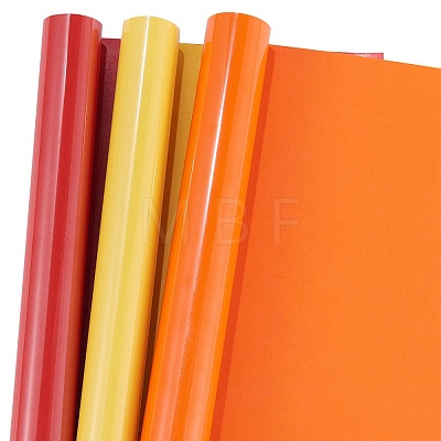 3 Rolls Red & Gold & Orange Red Heat Transfer Vinyl Roll DIY-SZ0003-61-1