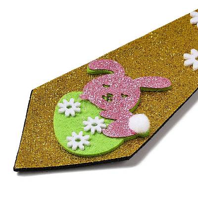 Easter Theme Rabbit Egg Glitter Felt Necktie AJEW-C030-01B-1