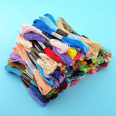50 Skeins 50 Colors 6-Ply Polycotton Embroidery Floss PW-WG50154-01-1