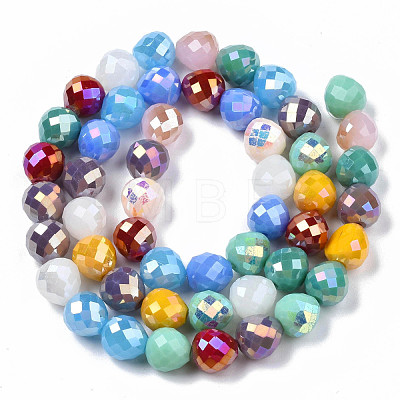 Electroplate Glass Beads Strands EGLA-Q125-012A-01-1