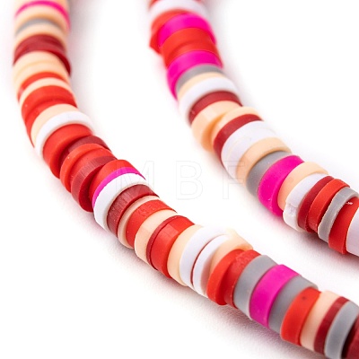 Handmade Polymer Clay Beads Strands CLAY-R089-4mm-T05C-1