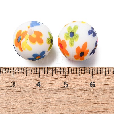Food Grade Eco-Friendly Printed Silicone Beads SIL-A013-01A-23-1