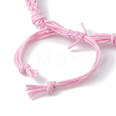 Adjustable Braided Waxed Cotton Macrame Pouch Bracelet Making BJEW-JB09698-05-1