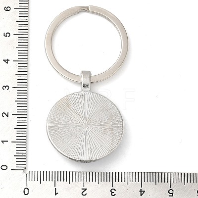 Half Round/Dome Alloy & Glass Pendant Keychain KEYC-D020-01P-02-1
