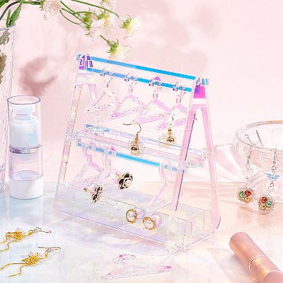 Transparent Acrylic Earring Display Stands EDIS-HY0001-02-1