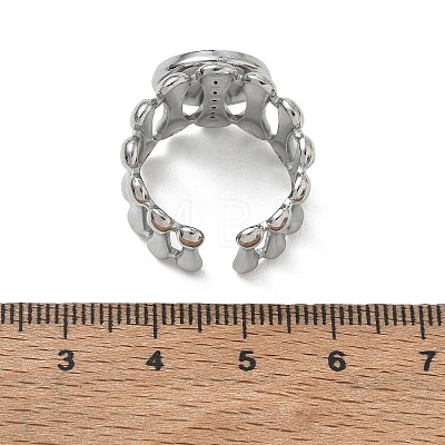 304 Stainless Steel Cuff Ring Components SA-CBA37BC-18C-P-1