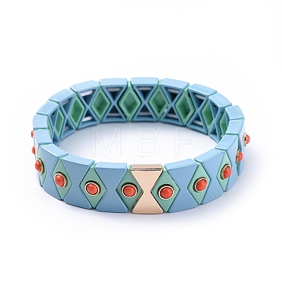 (Jewelry Parties Factory Sale)Tile Elastic Bracelets BJEW-K004-16B-1