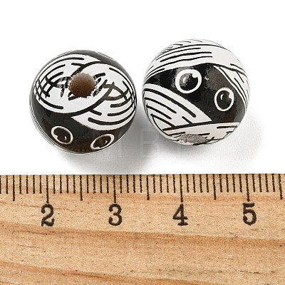 Halloween Series Wood European Beads WOOD-U002-01B-1