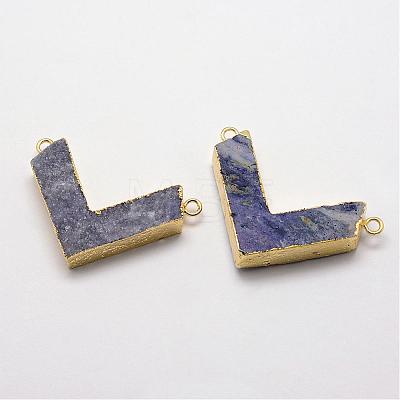 Electroplate Natural Druzy Crystal Links connectors G-F333-B-1
