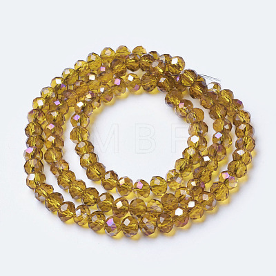 Electroplate Transparent Glass Beads Strands EGLA-A034-T6mm-F05-1