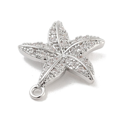 Brass Pave Clear Cubic Zirconia Pendants KK-Z061-09P-01-1
