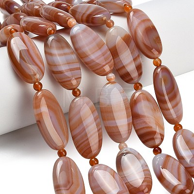 Natural Red Banded Agate Beads Strands G-B178-U01-01-1