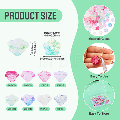 160Pcs 8 Colors Electroplate Glass Beads EGLA-TA0030-12-1