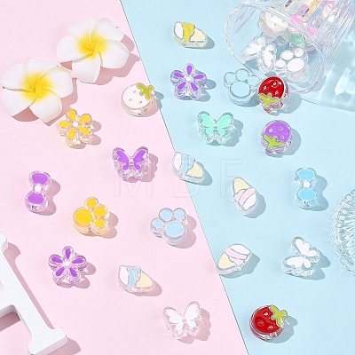 36Pcs 6 Styles Transparent Acrylic Beads ACRC-YW0001-04-1