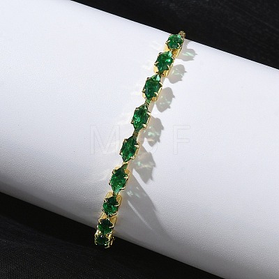 Adjustable Square Brass Micro Pave Cubic Zirconia Link Bracelets KK-D112-01B-G-1