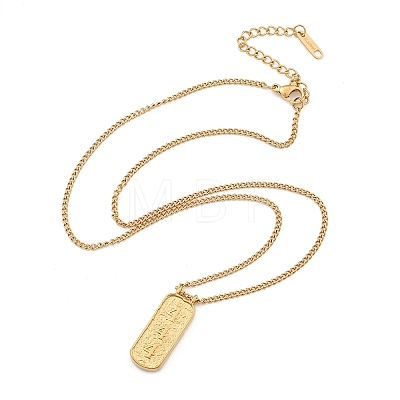 304 Stainless Steel Rectangle Number Pendant Necklaces NJEW-D300-01G-04-1
