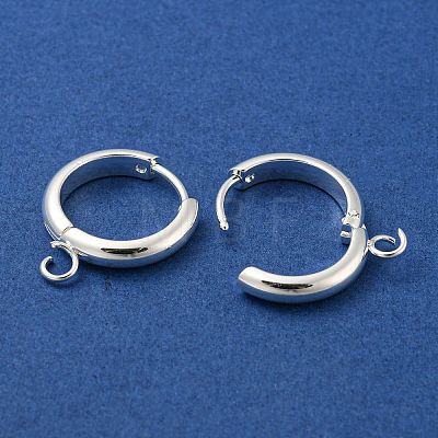 201 Stainless Steel Huggie Hoop Earring Findings STAS-P283-01Z-S-1