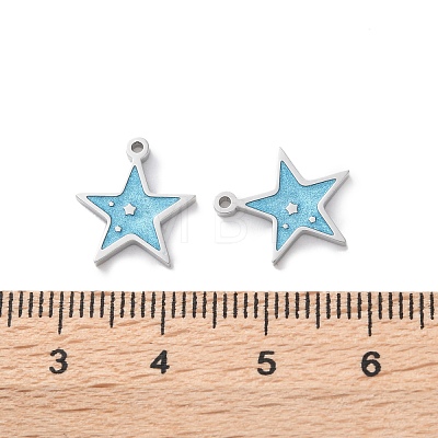 304 Stainless Steel Enamel Charms STAS-M102-20P-04-1