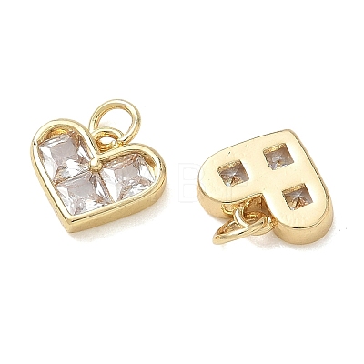 Brass Micro Pave Clear Cubic Zirconia Pendants KK-T085-16D-G-1