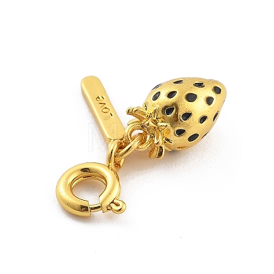 Brass Enamel Fruits Pendant Decoration HJEW-P020-01B-G-1