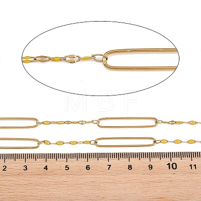 304 Stainless Steel Enamel Dapped Chain Oval Link Chains CHS-K021-15G-06-1