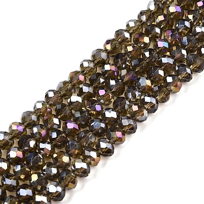 Electroplate Glass Beads Strands X-EGLA-A034-T6mm-B19-1