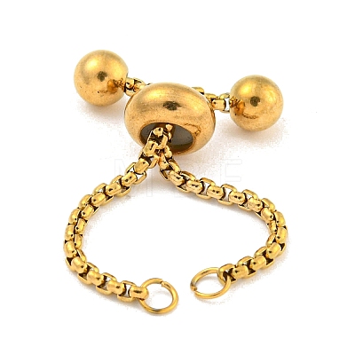 Adjustable 304 Stainless Steel Box Chain Slider Bracelet Making MAK-L038-001G-01-1