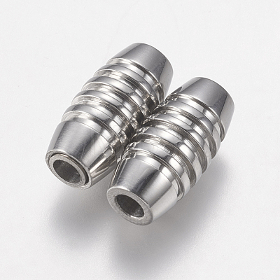 304 Stainless Steel Magnetic Clasps with Glue-in Ends STAS-F149-02P-B-1