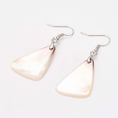 Shell Dangle Earrings EJEW-F096-01P-1