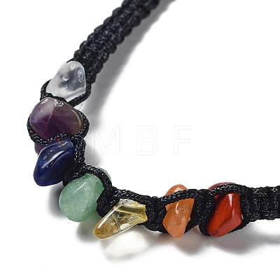 Natural Mixed Gemstone Chips Braided Bead Bracelets BJEW-H587-01-1