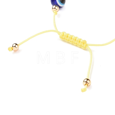 Adjustable Natural Gemstone Chip Braided Bead Bracelet BJEW-JB09058-1