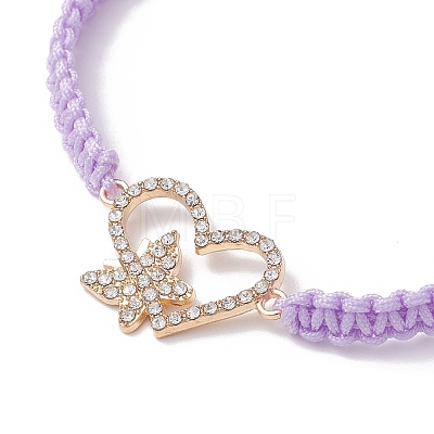 Alloy Rhinestone Heart Link Bracelet BJEW-JB10002-02-1