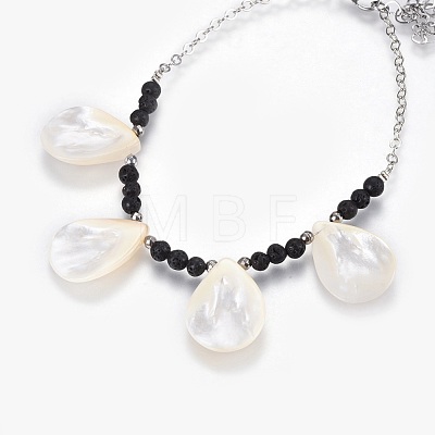 Spiral Shell Charm Anklets AJEW-AN00249-1
