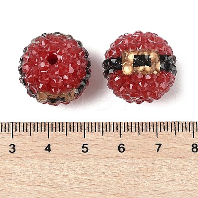 Christmas Theme Resin Rhinestone Santa Belt Acrylic Beads MACR-U010-02B-1