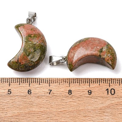 Natural Unakite Pendants G-F820-02L-24-1