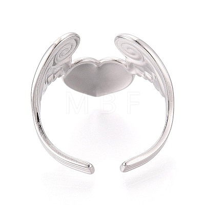 Adjustable 304 Stainless Steel Cuff Rings for Women RJEW-N052-04P-1