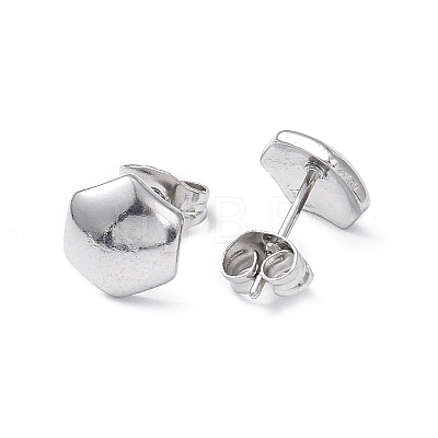 304 Stainless Steel Hexagon Stud Earrings for Women EJEW-I285-04A-P-1