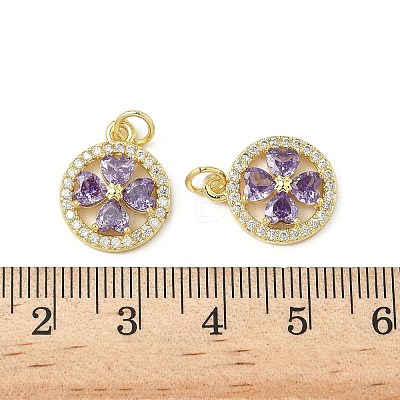 Brass Micro Pave Cubic Zirconia Pendants KK-K293-60G-1