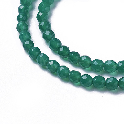 Natural Dyed & Heated Green Onyx Agate Beads Strands G-F596-12B-4mm-1