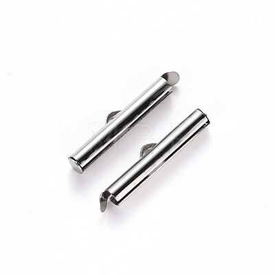 304 Stainless Steel Slide On End Clasp Tubes X-STAS-S115-01H-P-1