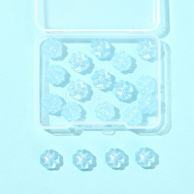 20Pcs Transparent Spray Painted Glass Beads GLAA-FS0002-40C-1