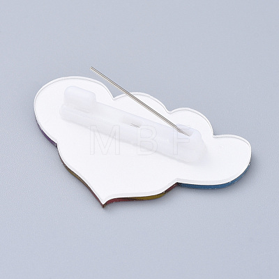 Acrylic Safety Brooches JEWB-D006-B11-1