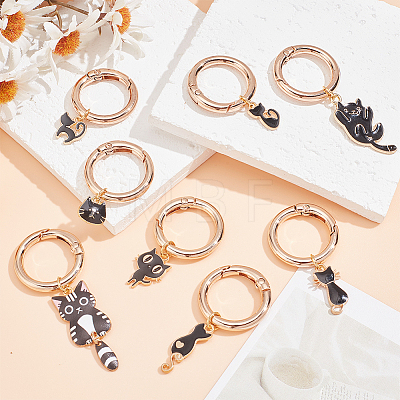 16Pcs 8 Styles Cat Shape Alloy Enamel Shoes Charms HJEW-HY00020-1