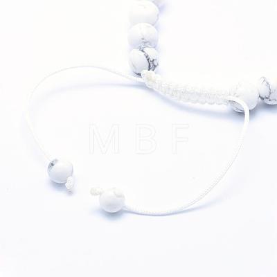 Natural Howlite Braided Bead Bracelets BJEW-F276-G07-1