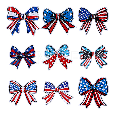 9Pcs Polyester Embroidery Sew on Ornament Accessories PATC-WH0008-257-1